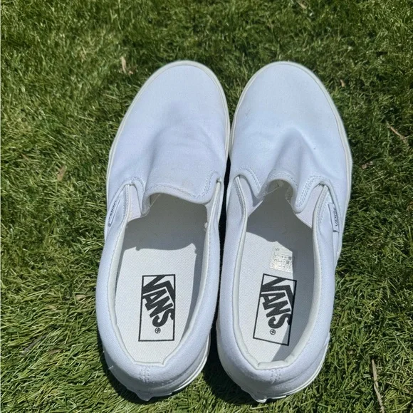 Vans Classic White Canvas Slip-Ons - Picture 2 of 6